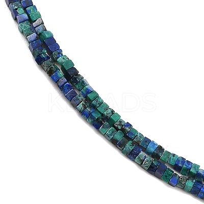 Natural Chrysocolla and Lapis Lazuli Beads Strands G-K399-B08-01-1
