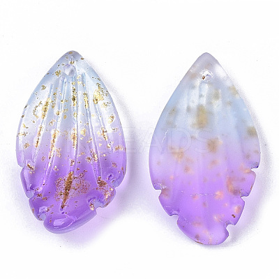 Two Tone Transparent Spray Painted Glass Pendants X-GLAA-T017-03A-B02-1