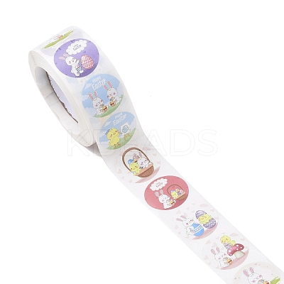 8 Patterns Easter Theme Self Adhesive Paper Sticker Rolls DIY-C060-03K-1