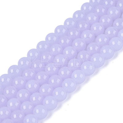 Imitation Jade Glass Beads Strands GLAA-T032-J6mm-05-1