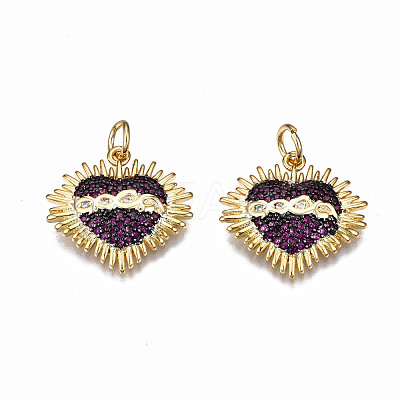Brass Micro Pave Cubic Zirconia Pendants ZIRC-Q200-007-NF-1