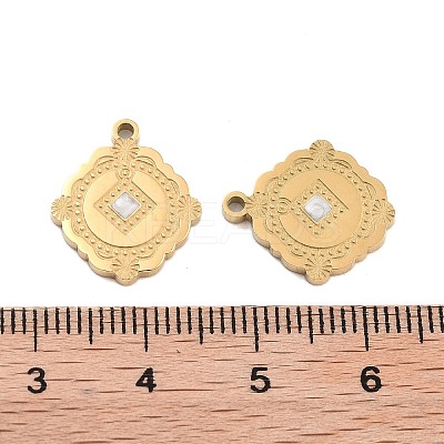 Ion Plating(IP) 304 Stainless Steel Enamel Pendants STAS-S140-35G-1