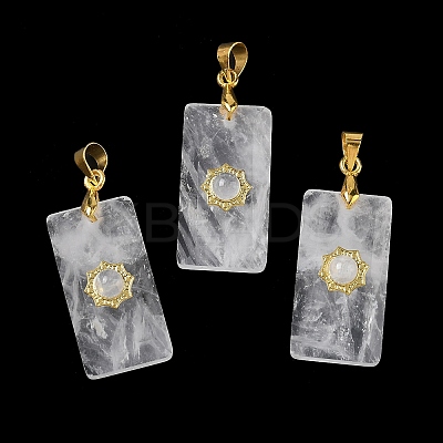 Natural Quartz Crystal Faceted Pendants G-A298-01G-10-1