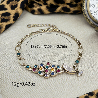 Elegant Alloy & Colorful Rhinestone Link Bracelets WG00069-01-1