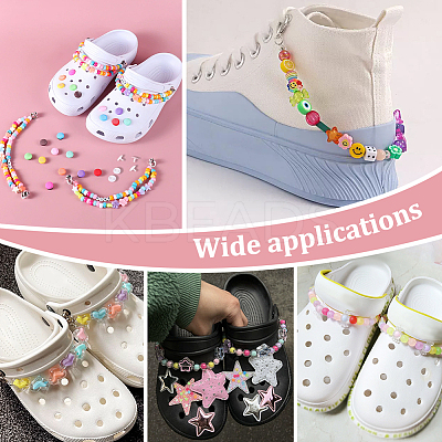 1 Set Flower & Heart & Bear & Star Transparent Acrylic Beaded Shoe Chains FIND-PH0009-97-1