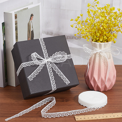 2 Rolls Polyester Flower Lace Ribbon OCOR-CY0002-87-1