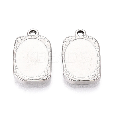 304 Stainless Steel Pendant Cabochon Settings STAS-T067-19P-1