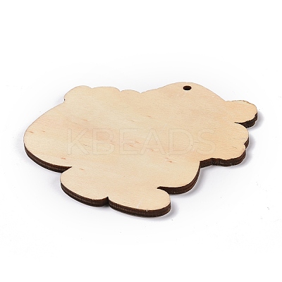 Christmas Wood Big Pendants HJEW-O004-16-1