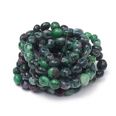Natural Ruby in Zoisite Stretch Beaded Bracelets BJEW-K213-C07-1
