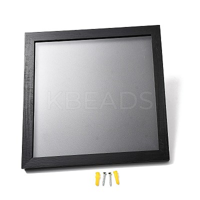 (Defective Closeout Sale: Scratch)Pine Wood & Acrylic Wall-Mounted Record Storage Box LS-AJEW-XCP0003-52-1