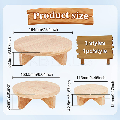 3 Sets 3 Style Wood Holder for Planter Pots AJEW-BC0006-54-1