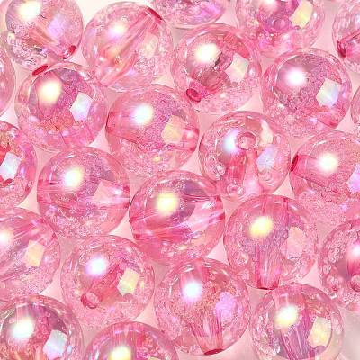 UV Plating Transparent Rainbow Iridescent Acrylic Beads TACR-D010-07C-1