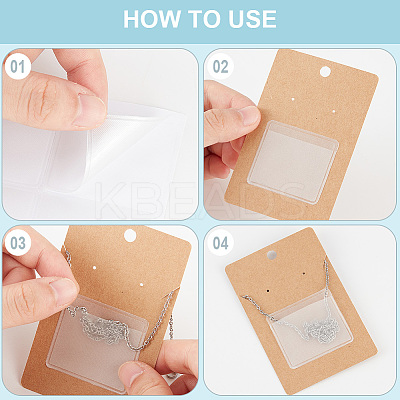 50Pcs PE Necklace Chain Adhesive Pouches FIND-BBC0001-74-1