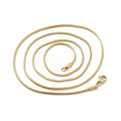 Ion Plating(IP) 304 Stainless Steel Square Snake Chain Necklaces STAS-A066-07-02G-1