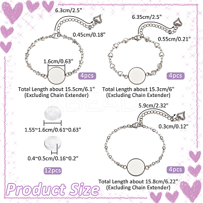 DIY Blank Dome Bracelet Making Kit DIY-NB0009-80-1