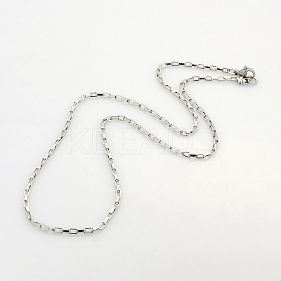 Tarnish Resistant Unisex Casual Style 304 Stainless Steel Box Chain Necklaces STAS-O037-14P-1