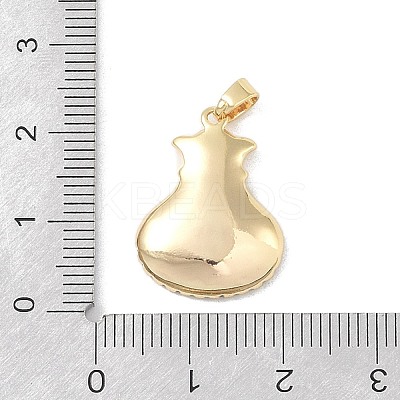 Brass Micro Pave Clear Cubic Zirconia Pendants KK-P273-08G-1