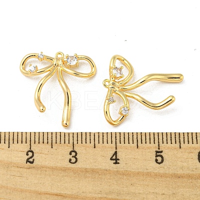 Brass Micro Pave Clear Cubic Zirconia Pendants KK-H460-55G-1