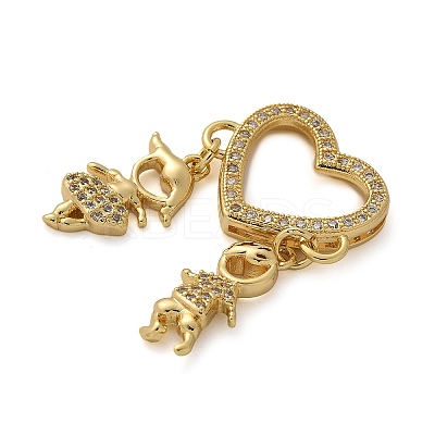Brass Micro Pave Cubic Zirconia Pendants KK-M319-08G-1