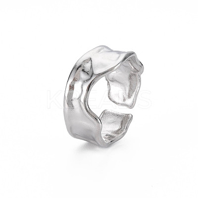 Non-Tarnish 304 Stainless Steel Irregular Cuff Ring RJEW-N038-039P-1
