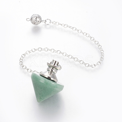 Natural Green Aventurine Cone Dowsing Pendulums G-G771-D07-1