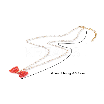 Bowknot Transparent Acrylic Pendant Necklaces X1-NJEW-TA00002-1