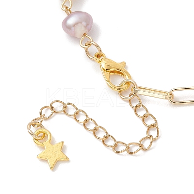 Brass Paperclip Chain Bracelets BJEW-JB13224-1