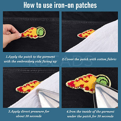 Polyester Iron on/Sew On Patches PATC-WH20005-16C-1