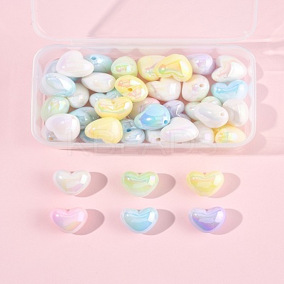 40Pcs UV Plating Acrylic Beads MACR-FS0002-18-1
