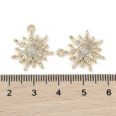 Brass Micro Pave Clear Cubic Zirconia Pendants KK-G491-10G-1