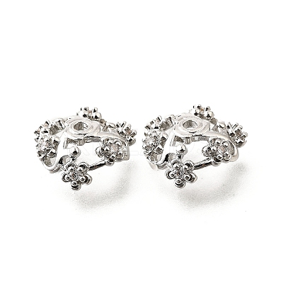 Flower Brass Bead Caps KK-V008-06P-1