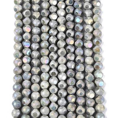 Ombre Effect Dyed Electroplate Opaque Glass Beads Strands EGLA-Q130-01A-02-1