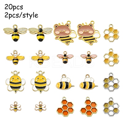 20Pcs 10 Styles Alloy Enamel Pendants FIND-YW0004-72-1