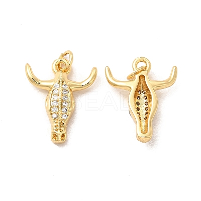 Rack Plating Brass Micro Pave Cubic Zirconia Pendants KK-B068-14G-1