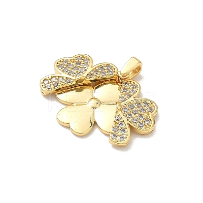 Brass Micro Pave Cubic Zirconia Pendants KK-F905-04G-1