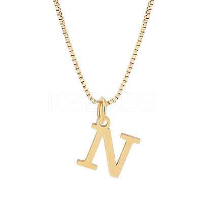 1pc 304 Stainless Steel Letter Pendant Necklaces NJEW-LP0001-38N-G-1