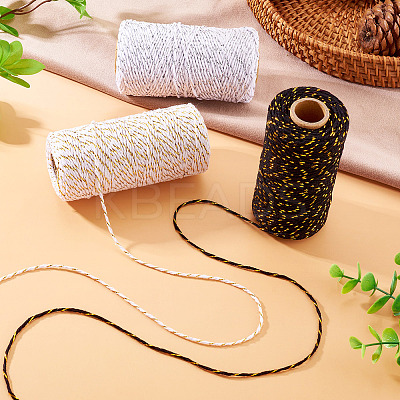 3Rolls 3 Colors Two Tone Cotton String Threads OCOR-TA0002-94-1