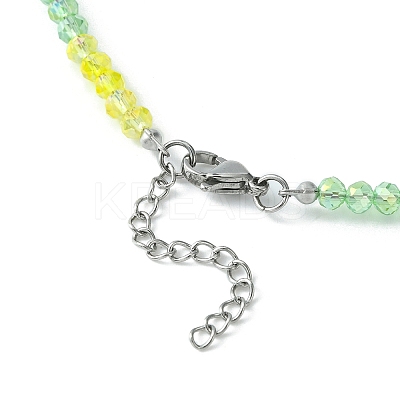 Glass Round Beaded Necklace NJEW-JN04318-1