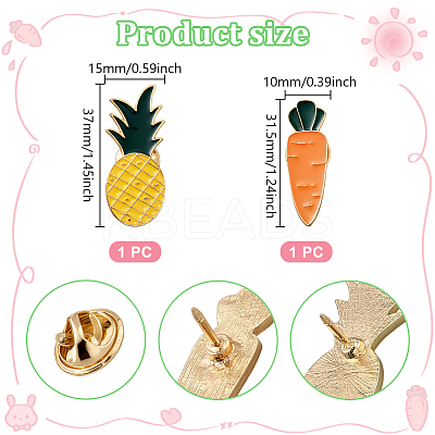 2Pcs 2 Styles Enamel Pins JEWB-LP0004-24-1