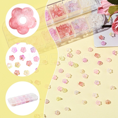 420Pcs 6 Colors Frosted Transparent Acrylic Beads OACR-FS0002-17B-1