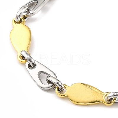 201 Stainless Steel Teardrop Links Chain Necklace NJEW-F22-39R-GP-1
