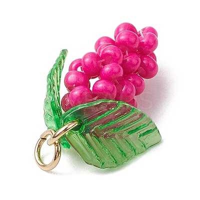 Glass Seed Beaded Grape Pendants PALLOY-MZ00467-1