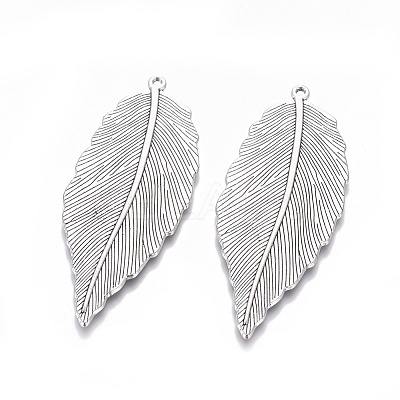 Tibetan Style Alloy Leaf Large Pendants LS-X-TIBEP-S607-AS-LF-1