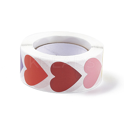 8 Colors Paper Heart Sticker Rolls STIC-E001-06-1