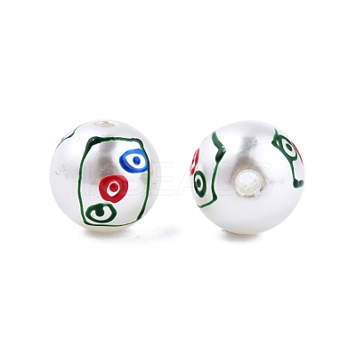 Mahjong Theme ABS Plastic Imitation Pearl Enamel Beads KY-G020-04D-1