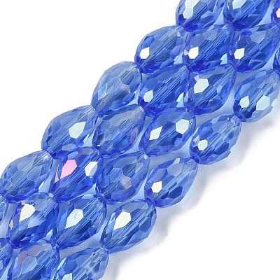 Transparent Electroplate Glass Beads Strands LS-EGLA-N013-T8mm-B10-1