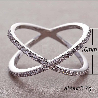 Simple Style Brass Cubic Zirconia Finger Rings FS-WG32029-01-1