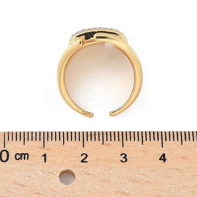 Brass Micro Pave Cubic Zirconia Cuff Rings RJEW-D307-05G-B-1