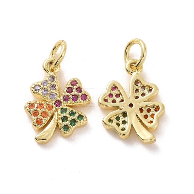 Brass Micro Pave Colorful Cubic Zirconia Charms KK-E068-VF123-1
