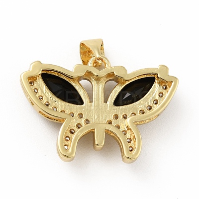 Brass Micro Pave Cubic Zirconia Pendants KK-B059-34G-1